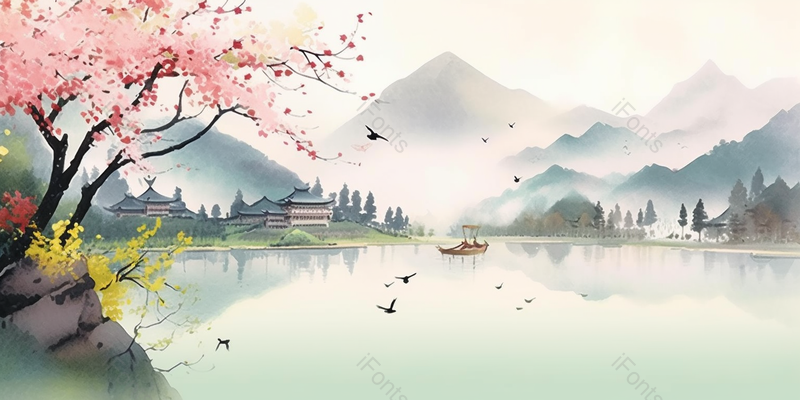 杭州西湖十景双峰插云,插画/手绘图,插画/手绘图库,插画/手绘图下载,插画/手绘
